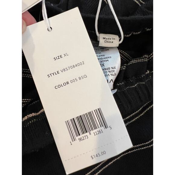 Vince chalk stripe soft loungewear shorts black XL - Picture 4 of 5